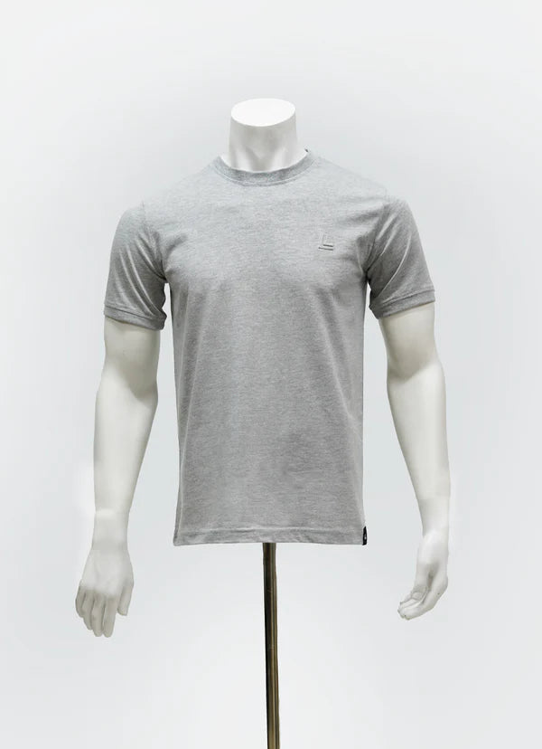 Gray Plain 100% Cotton Basic Tee Polo