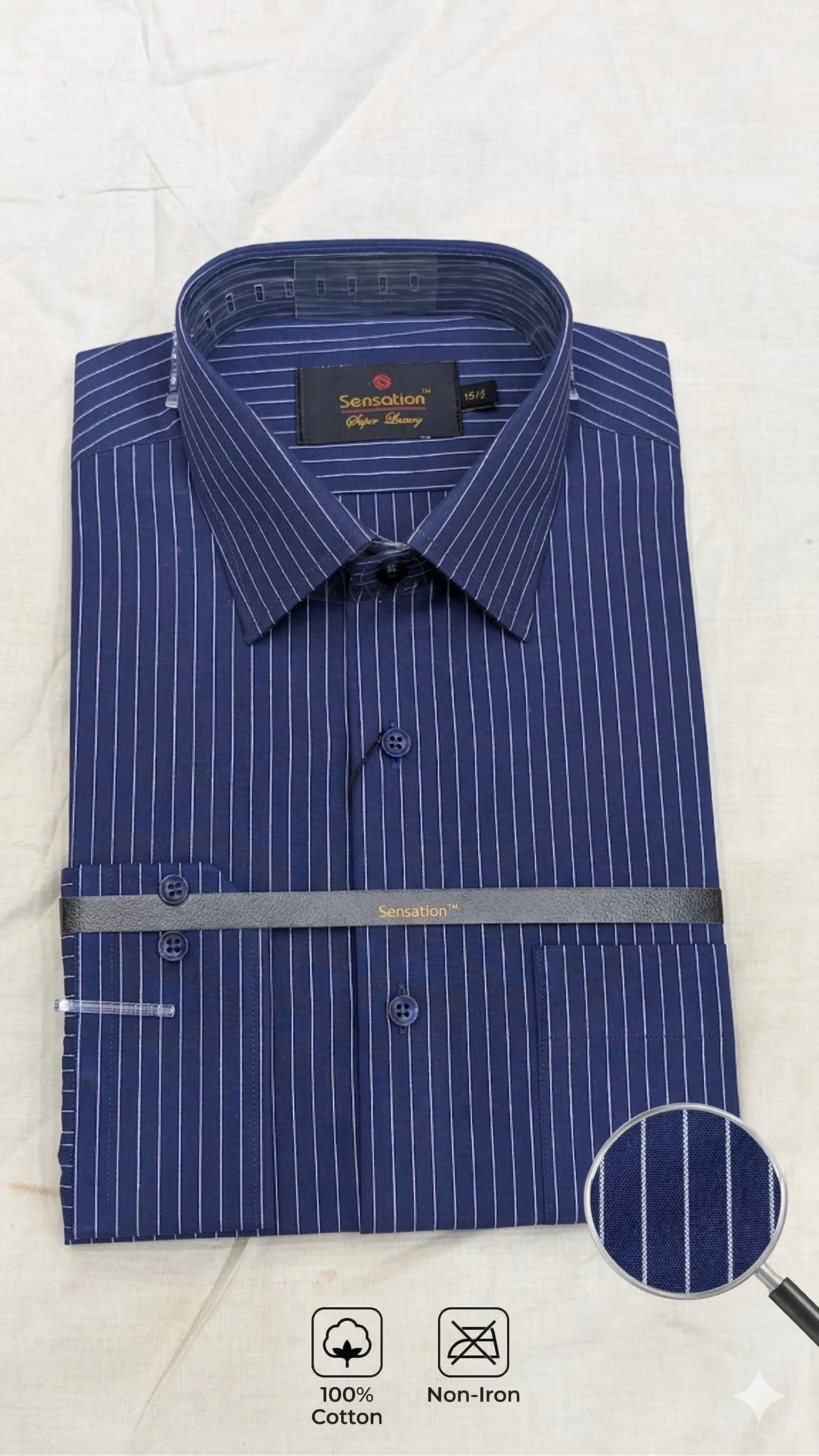 Blue White Strip Formal Shirt ( S01500 )