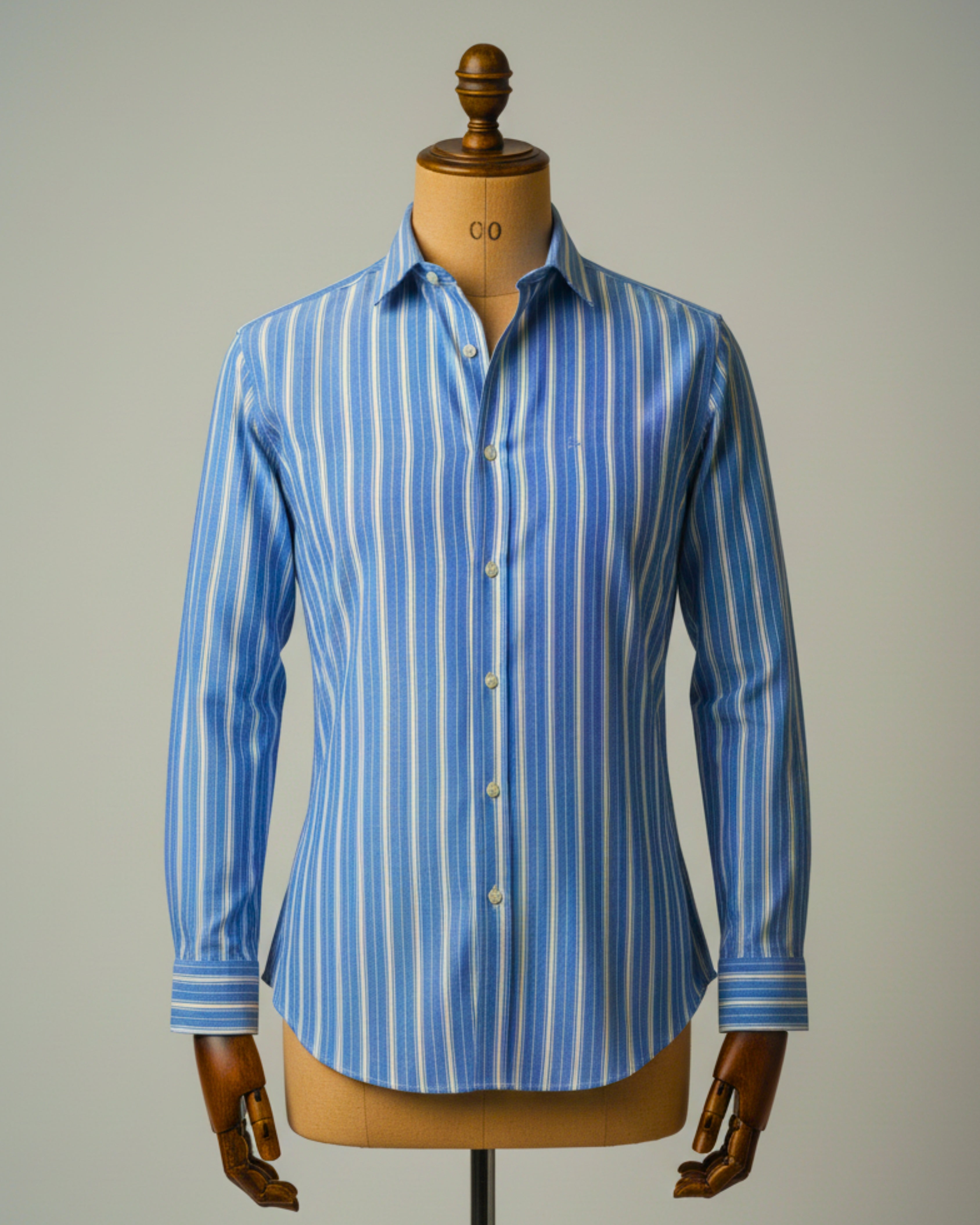 Luxury Light Blue Shirt with White Stripes | Formal Dress Shirt