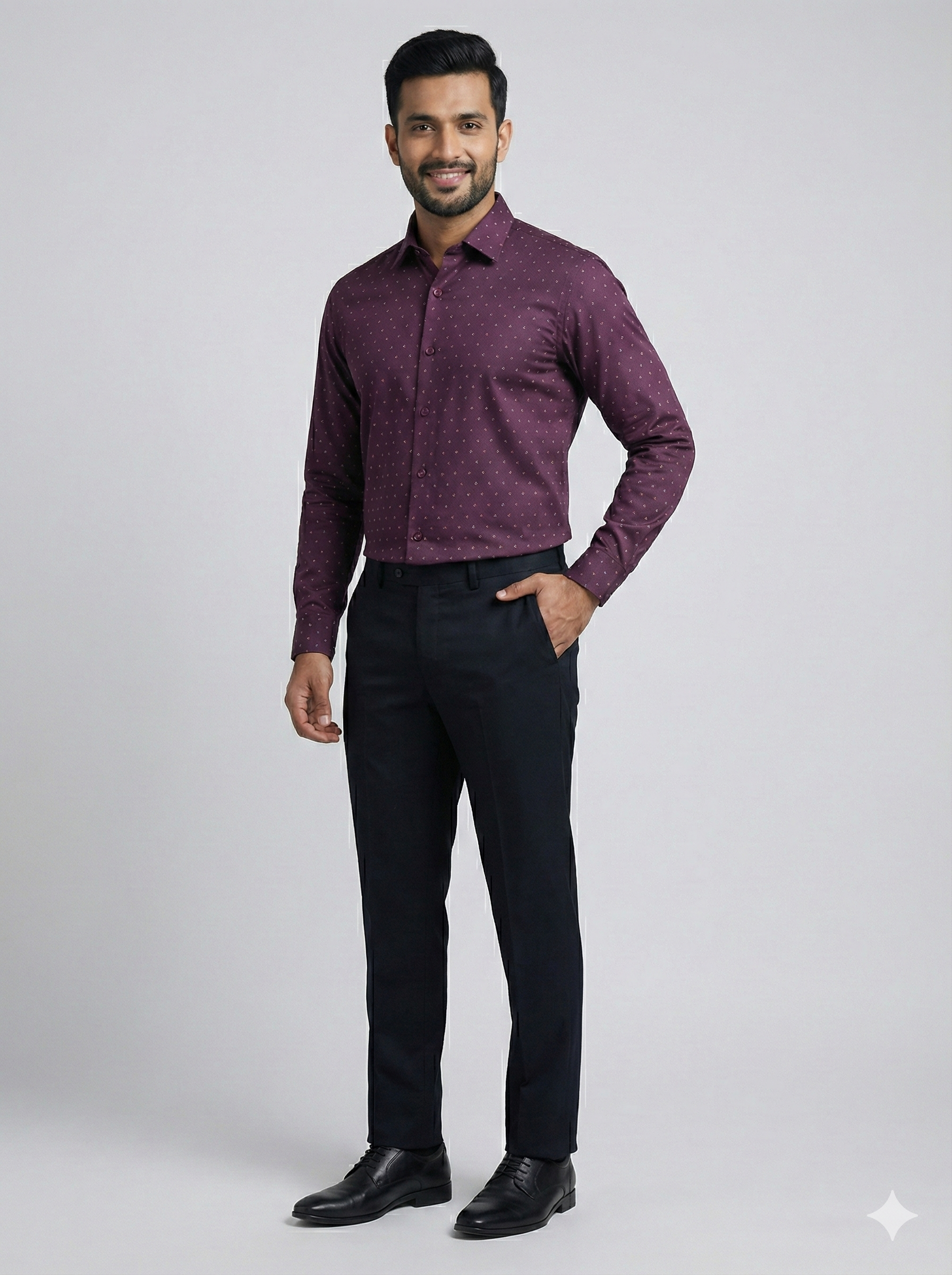 Premium President Printed Shirt PP04 Dark Purple | Men’s Shirt