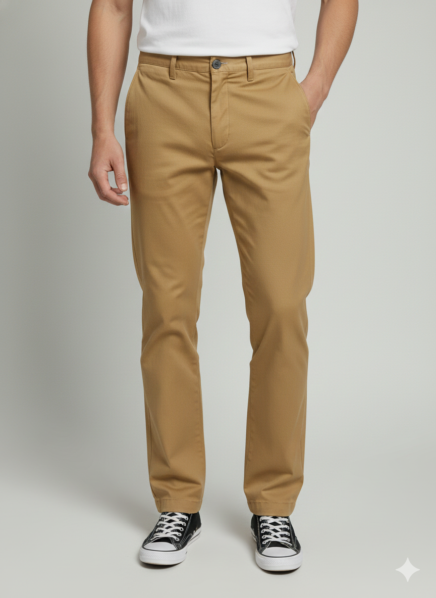 Premium Sensation Tan Cotton Pants – Men’s Luxury Leisurewear Chinos