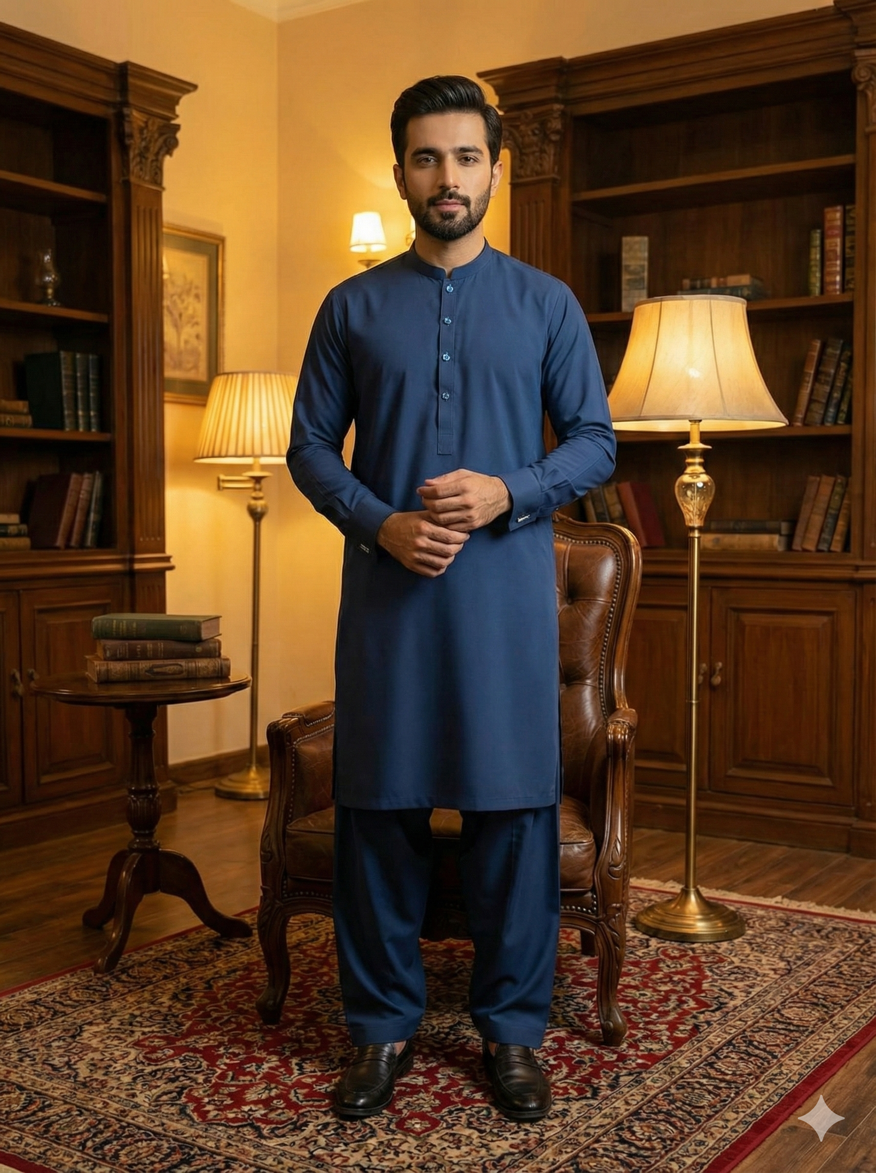Exclusive Premium Blue Shalwar Kameez for Men | Elegant Ethnic Wear(FM(BB))