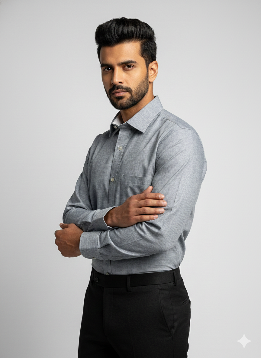 Luxury Dark Grey Collar Shirt 6908 | Premium Formal Dress Shirt