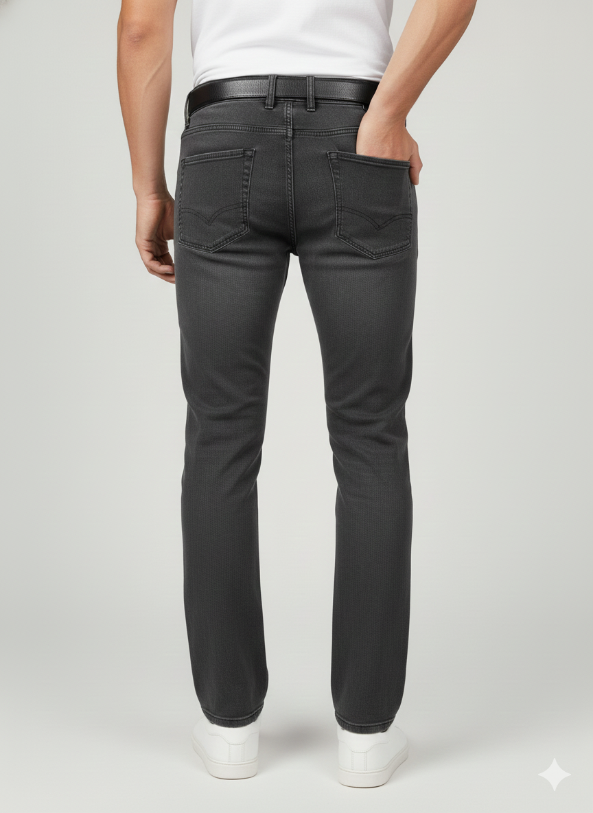 Premium Regular Fit 1806 Charcoal Grey Mens Jeans | Luxury Leisurewear