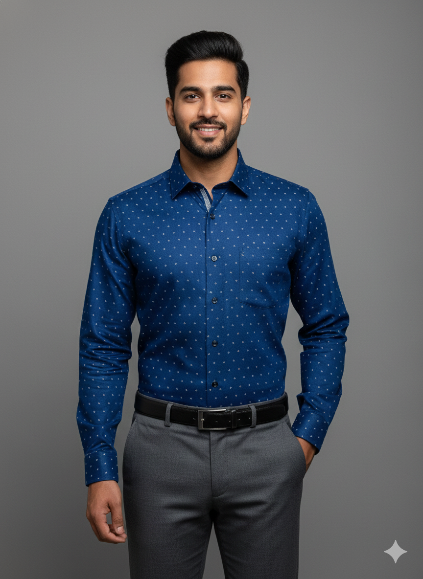Premium President Printed Shirt PP05 Dark Blue | Men’s Shirt