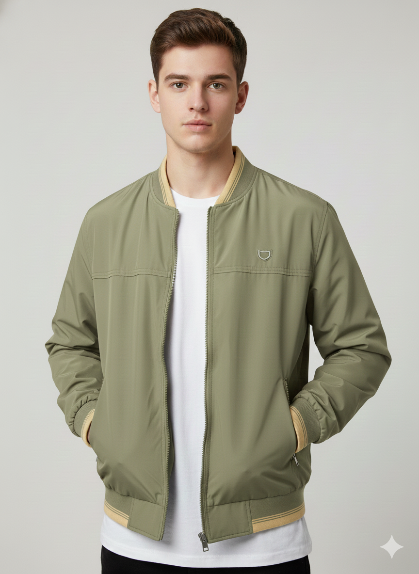 Premium 613 Light Olive Green Double-Sided Men’s Jacket | Luxury Leisurewear