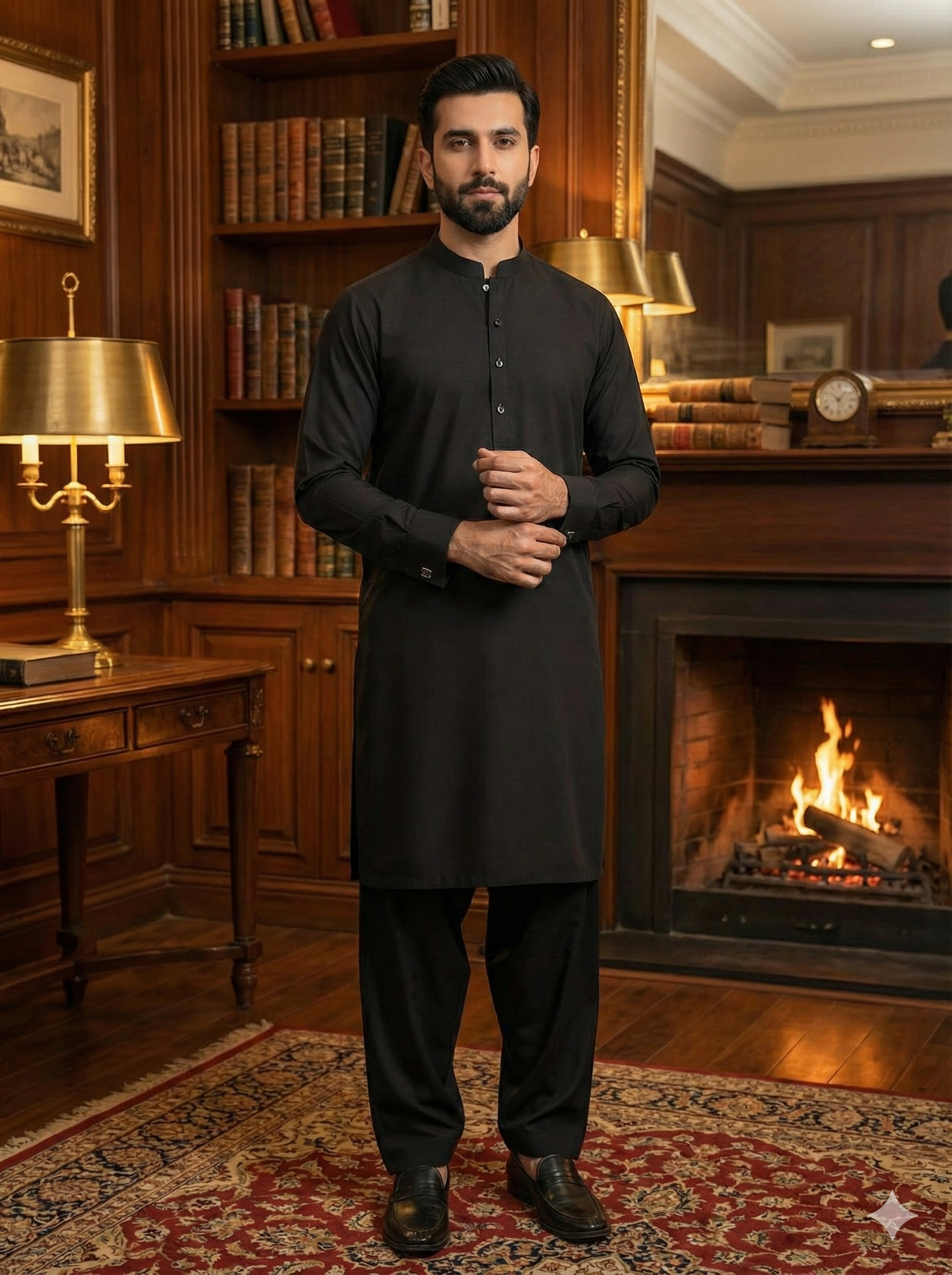 Exclusive Premium Black Men’s Shalwar Kameez | Elegant Ethnic Wear for Men(FM(BB))
