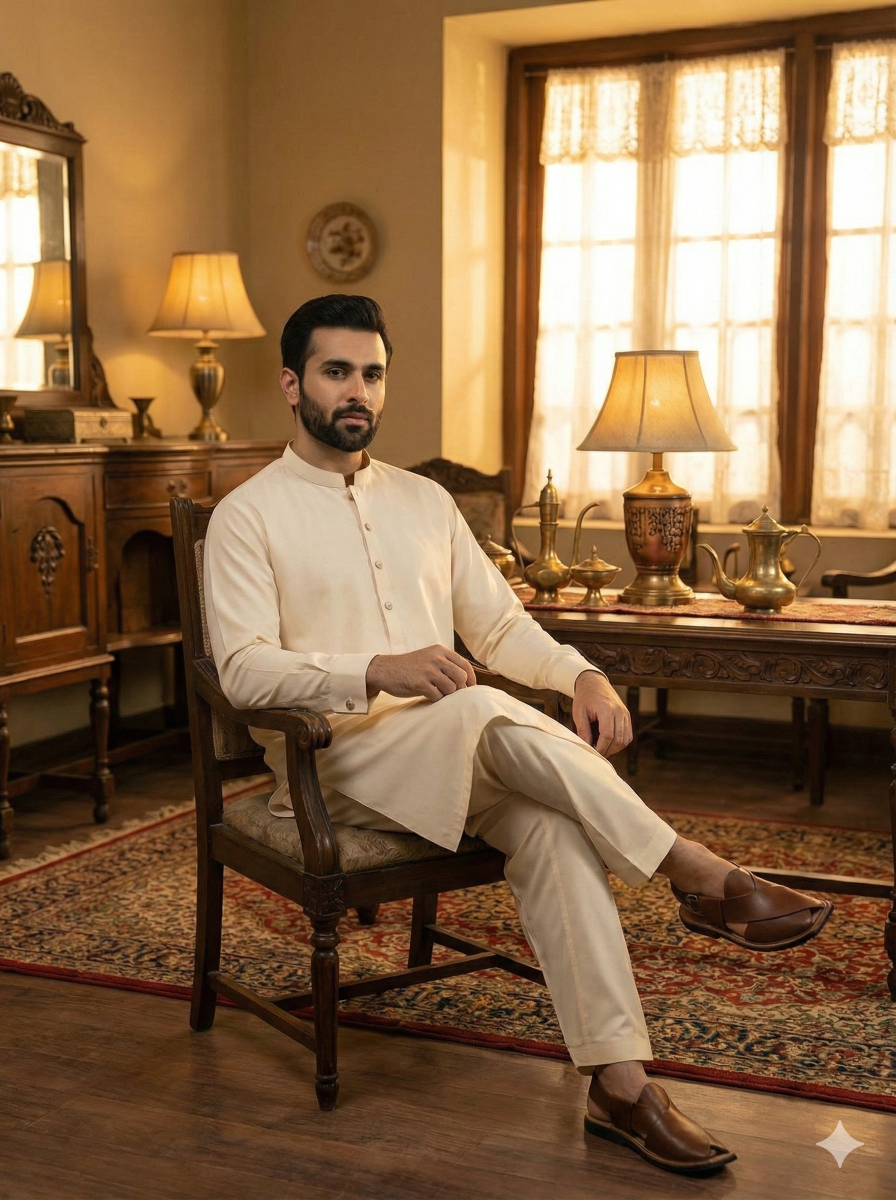 Exclusive Premium Boski Shalwar Kameez Bend Collar | Men’s Ethnic Wear FM(SS)