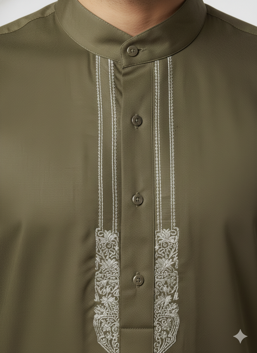 Exclusive Premium Green Men's Kurta with Elegant Embroidery – Ethnic Wear