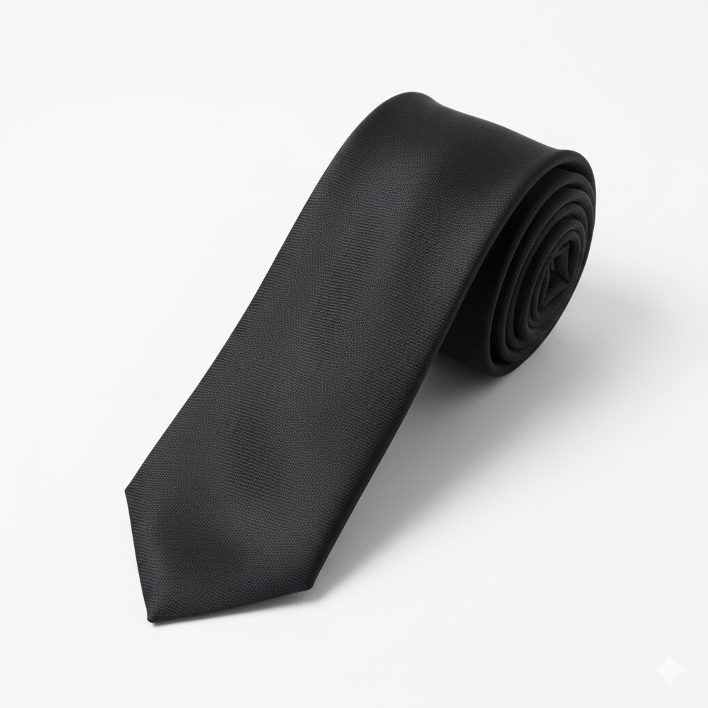 Plain Black Tie – Classic Men’s Formal & Business Tie