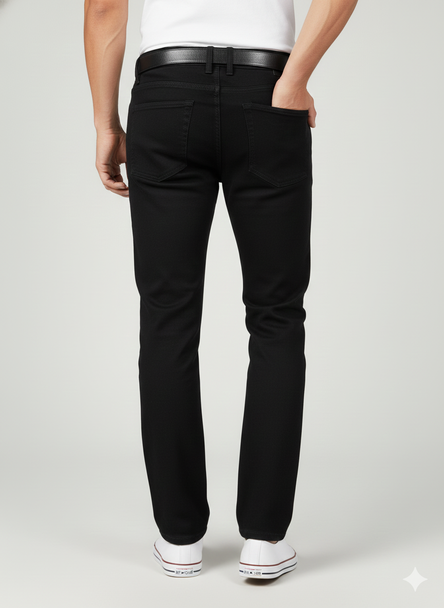 Premium Regular Fit Black Jeans for Men | Luxury Leisurewear Collection
