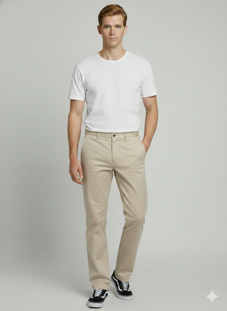 Premium 414 Cream Cotton Pants for Men | Luxury Leisurewear Comfort