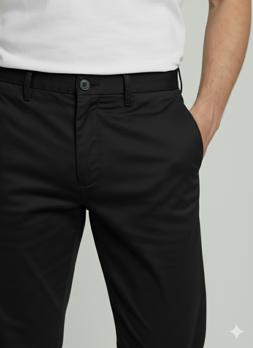 Premium 414 Black Cotton Pants for Men | Luxury Leisurewear Comfort
