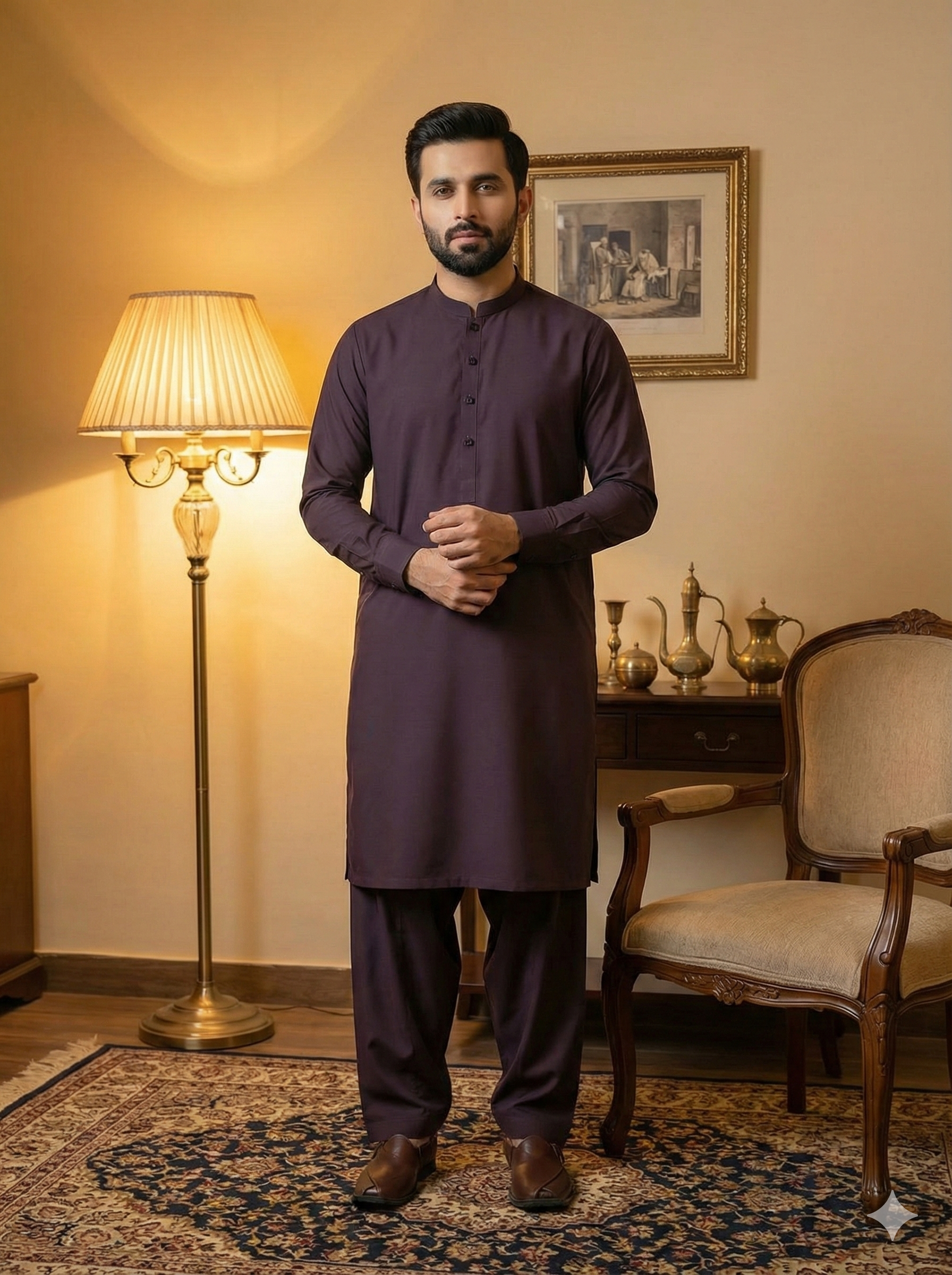 Exclusive Premium Maroon Shalwar Kameez for Men | Ethnic Wear | Elegant Festive Outfit(FM(BB))
