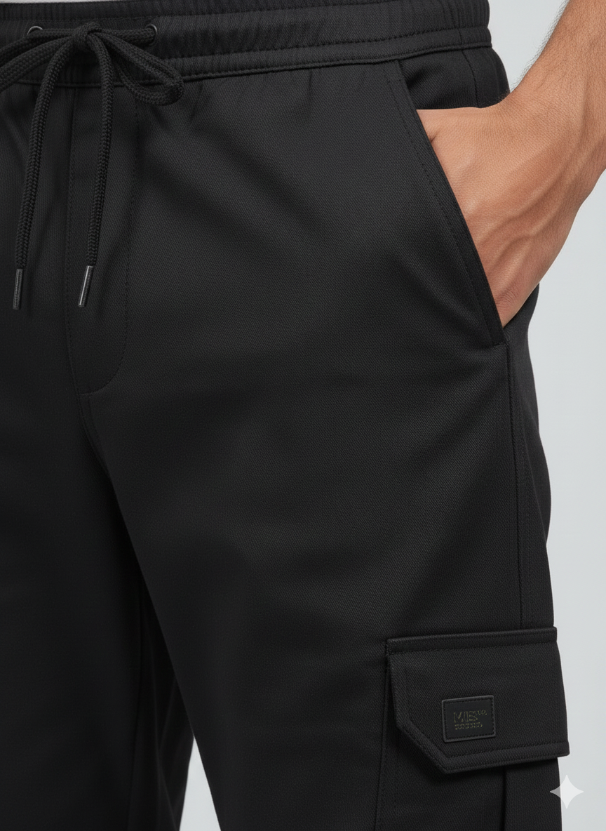 Premium Charcoal Grey Men’s Cargo Trouser| Luxury Leisurewear Style