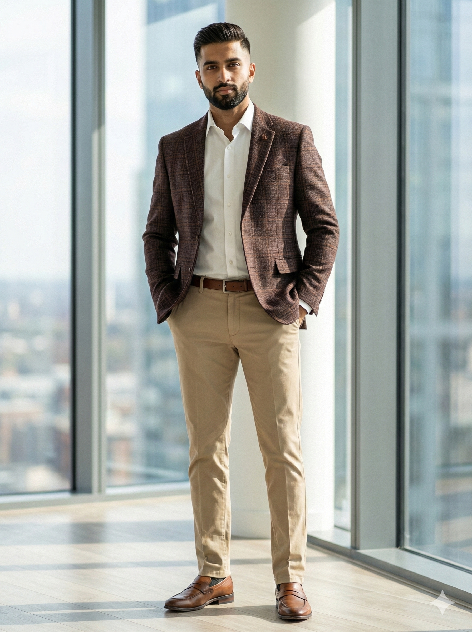 Maroon Brown Check Blazer for Men | Formal Check Blazer | Tailored Fit