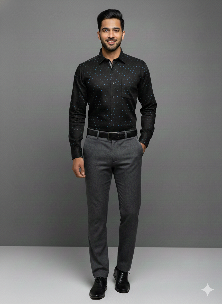 Premium President Printed Shirt PP07 Black | Men's Shirt