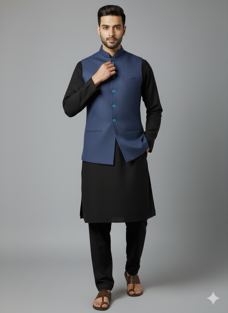 Exclusive Premium Blue Men’s Waistcoat | Ethnic Wear