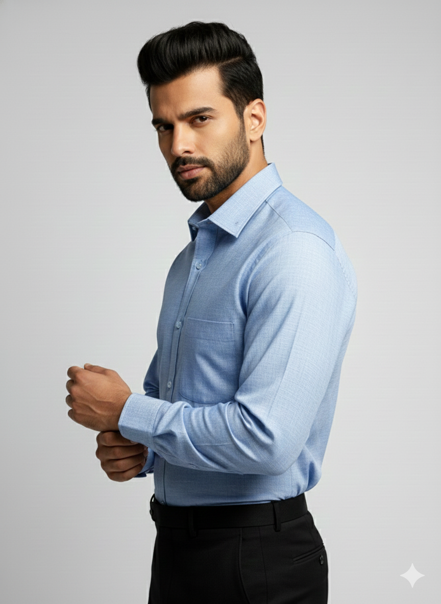 Luxury Light Blue Collar Shirt 6901 | Formal Men’s Dress Shirt