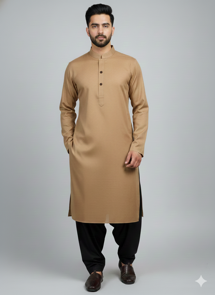 Exclusive Premium Sand Plain Men’s Kurta | Ethnic Wear