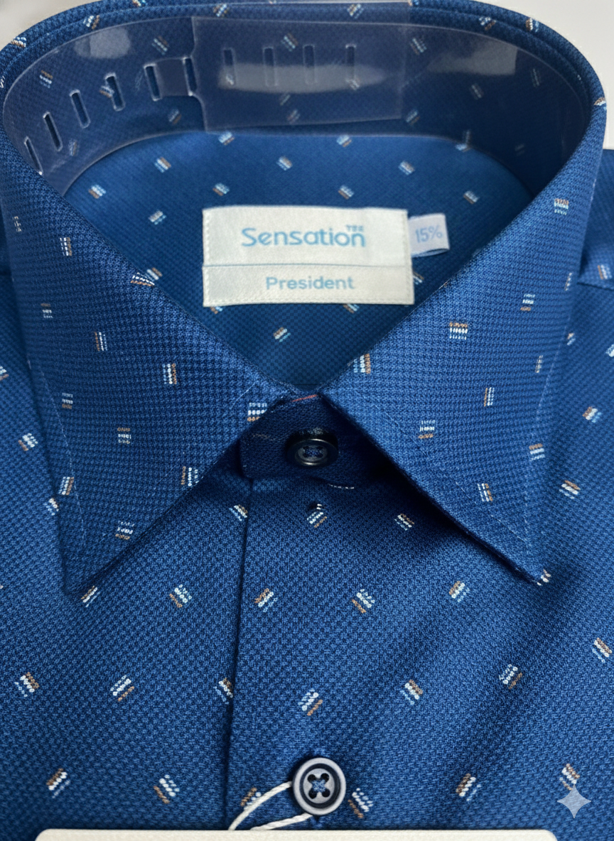 Premium President Printed Shirt PP05 Dark Blue | Men’s Shirt