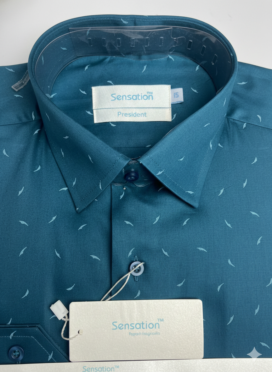 Premium President Printed Shirt PP06 | Bottle Green Men's Shirt