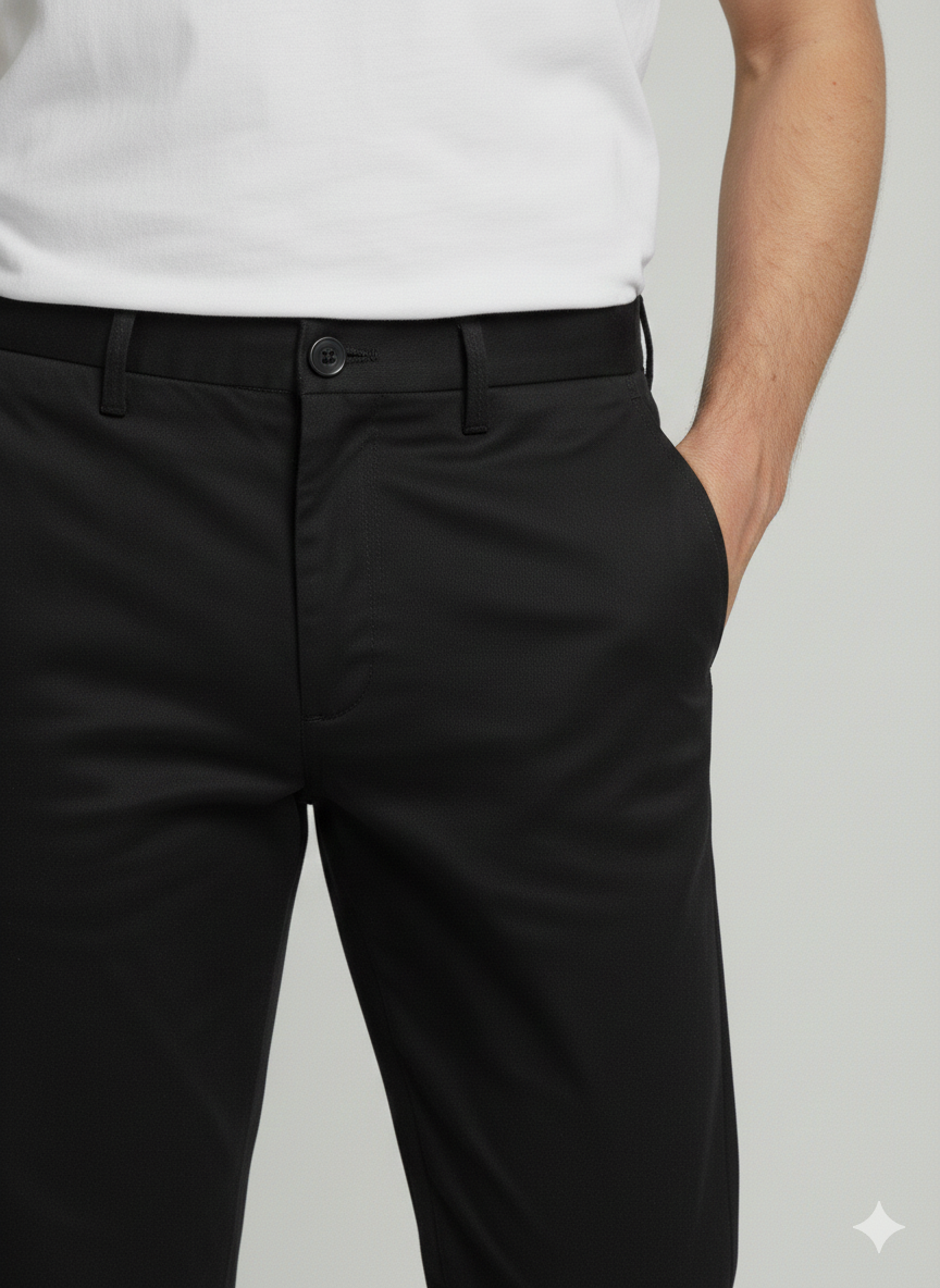 Premium 419 Black Men’s Cotton Pants | Luxury Leisurewear Comfort