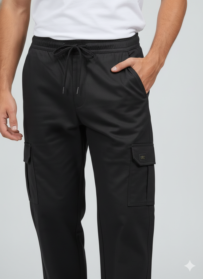 Premium Charcoal Grey Men’s Cargo Trouser| Luxury Leisurewear Style
