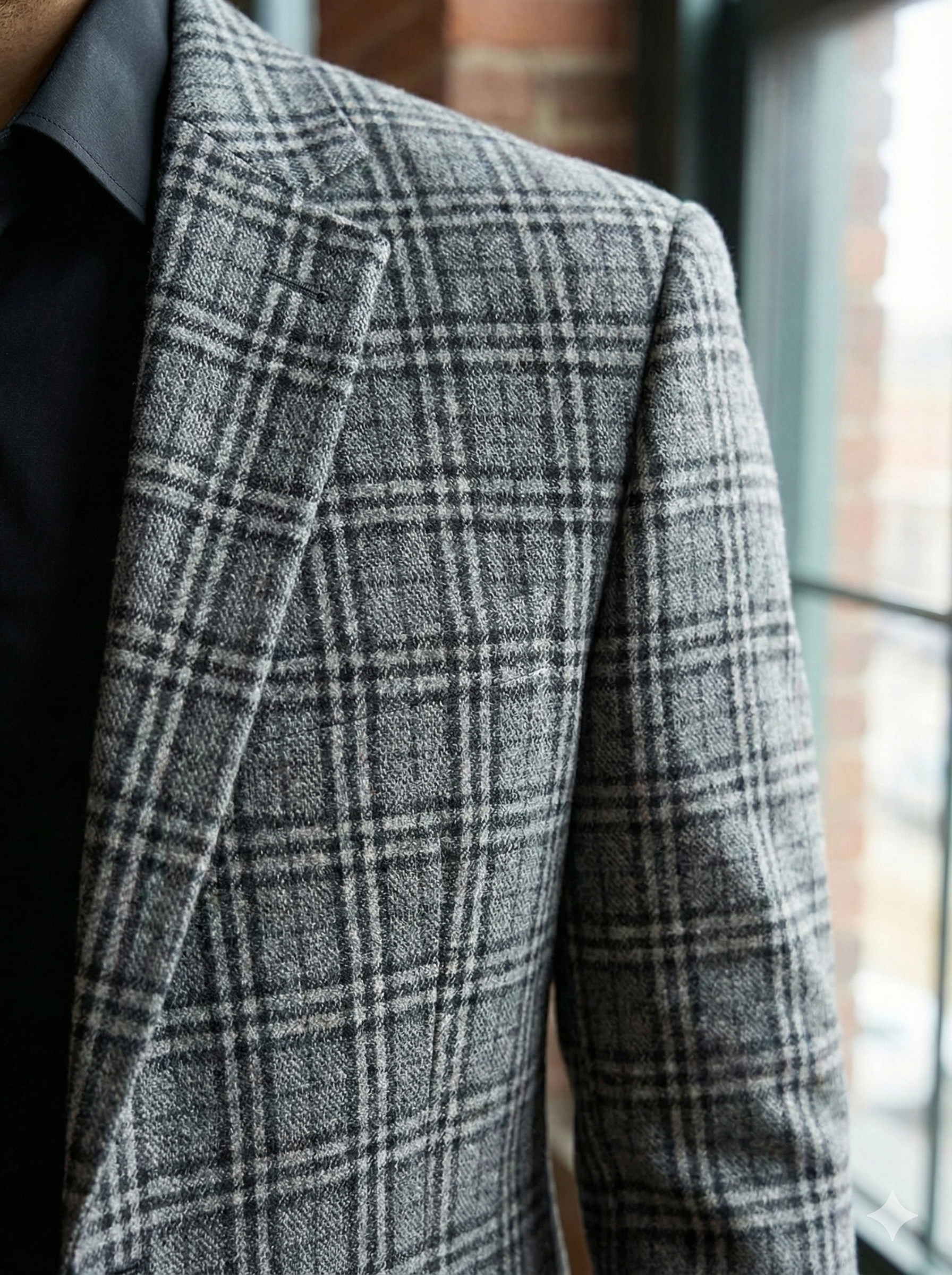Grey Check Blazer for Men | Formal Check Blazer | Tailored Fit