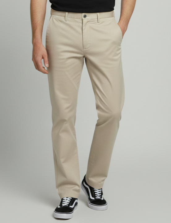 Premium 419 Cream Cotton Pants for Men | Luxury Leisurewear Trousers
