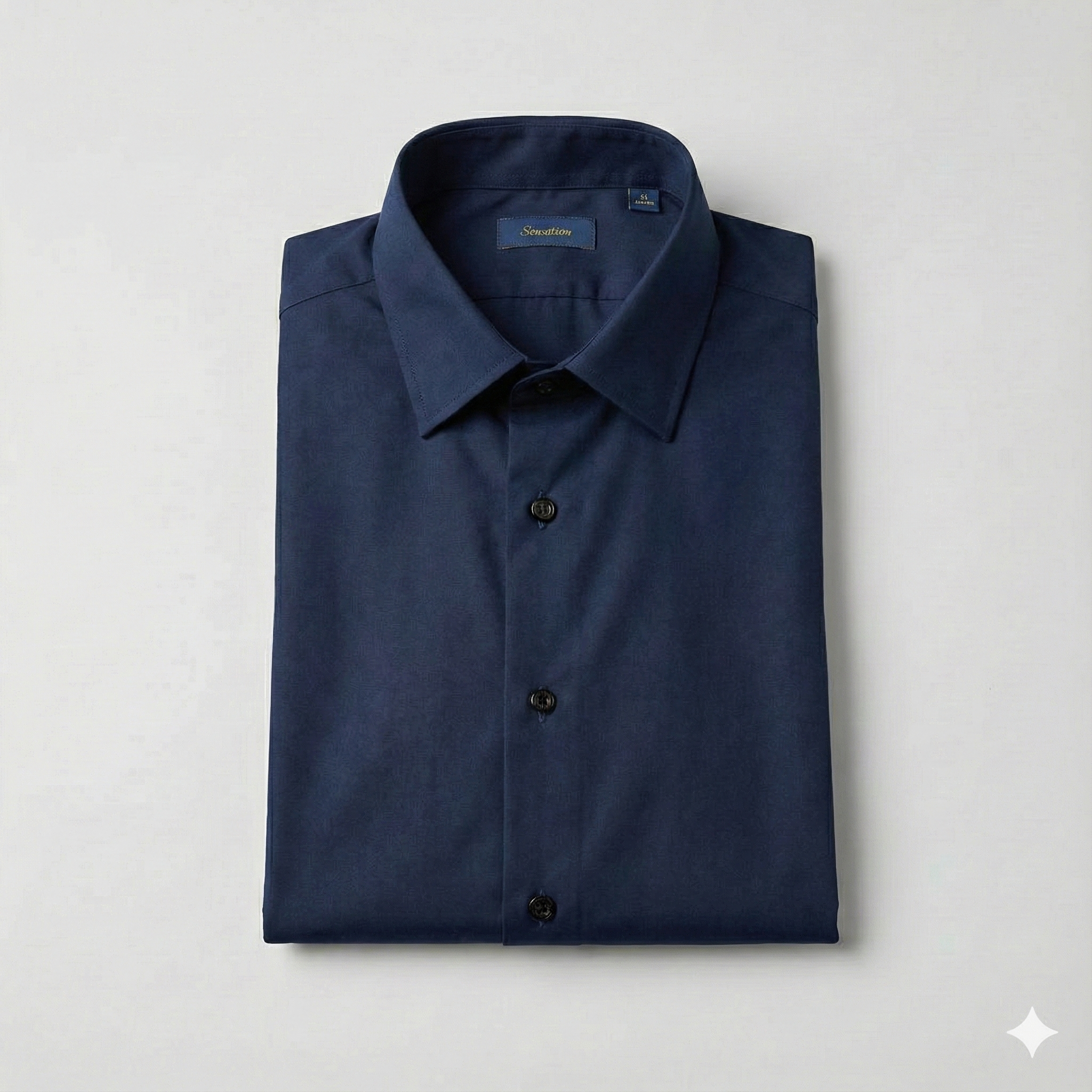 Luxury Navy Blue Plain Collar Shirt for Men | Premium Dress Shirt