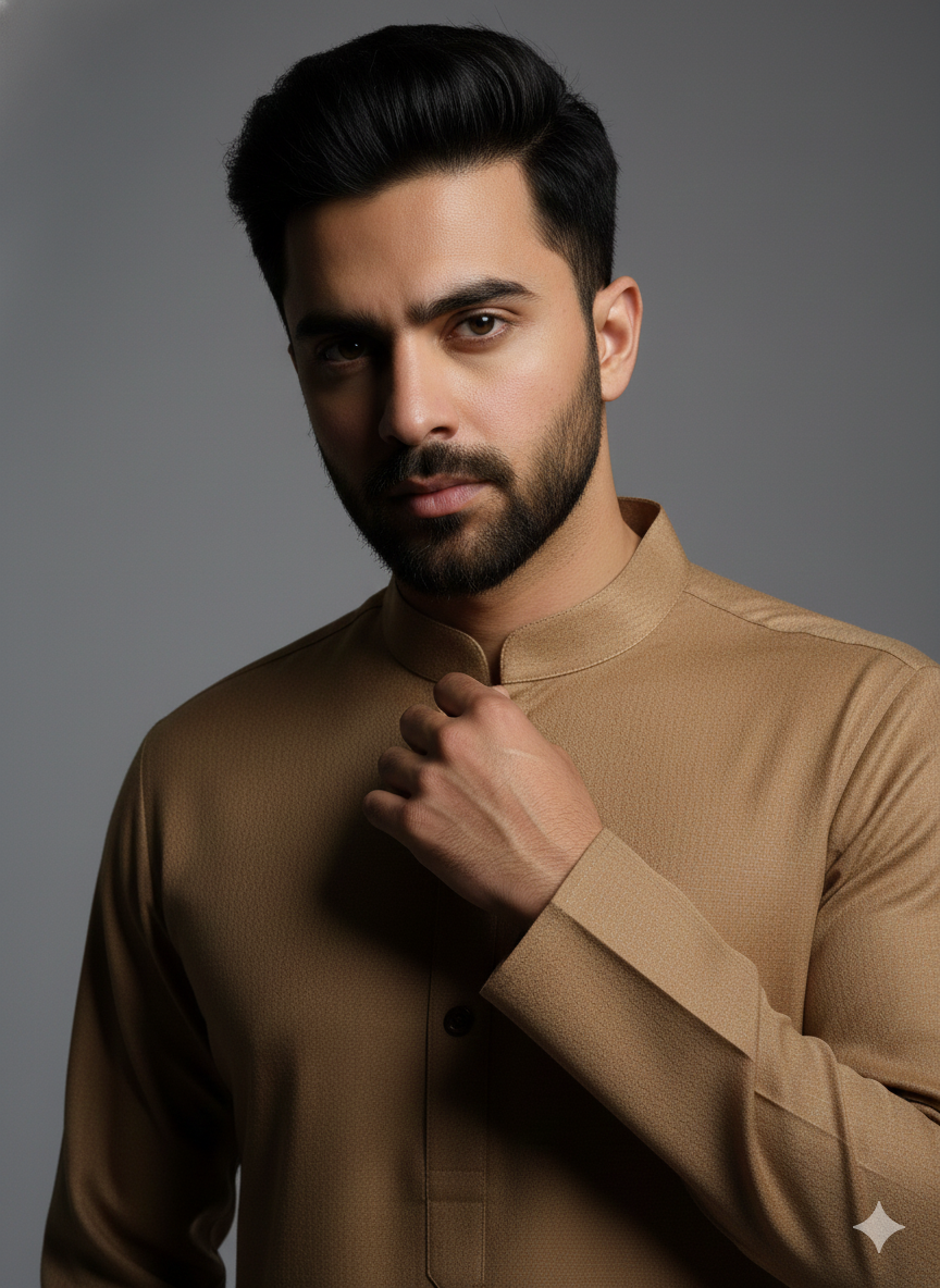 Exclusive Premium Sand Plain Men’s Kurta | Ethnic Wear