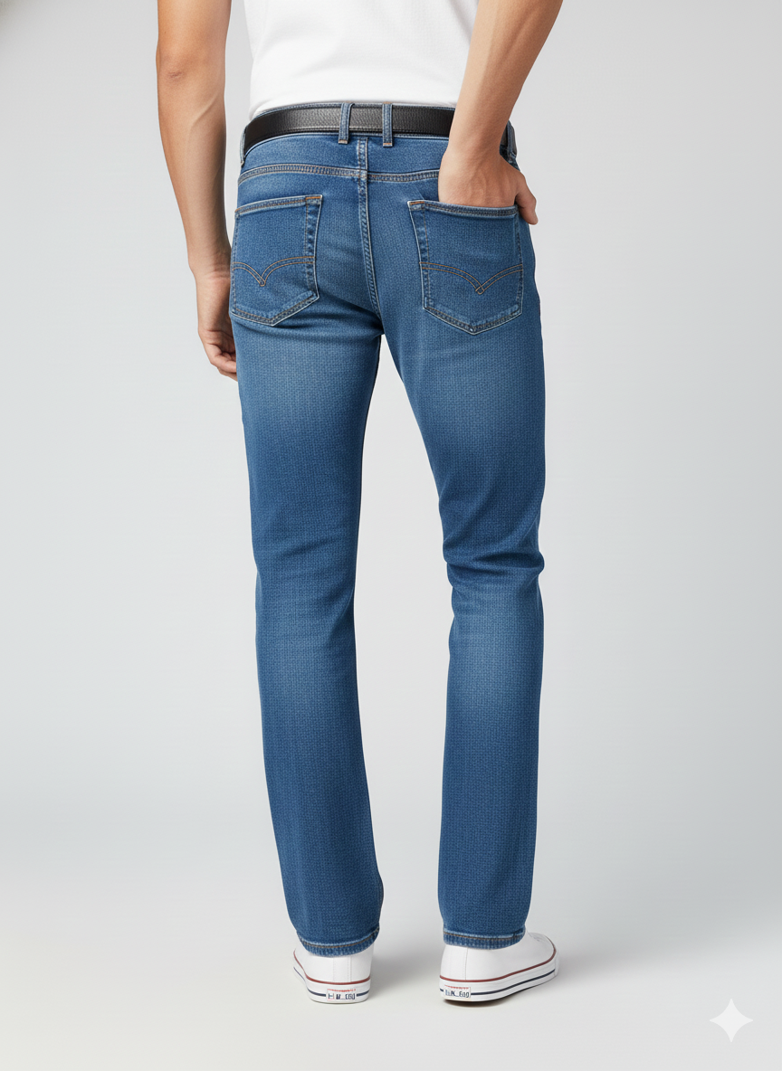 Premium Straight Fit 1818 Blue Jeans for Men – Luxury Comfort & Timeless Style