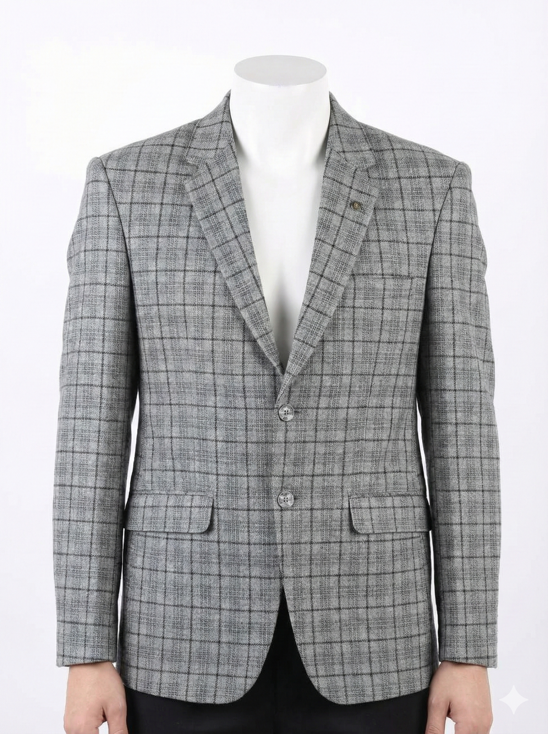 Grey Box Check Blazer for Men | Formal Check Blazer | Premium Fit
