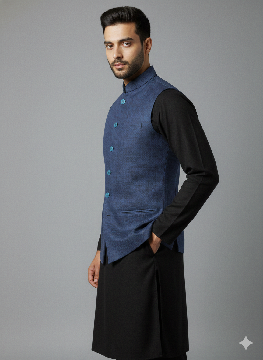 Exclusive Premium Blue Men’s Waistcoat | Ethnic Wear