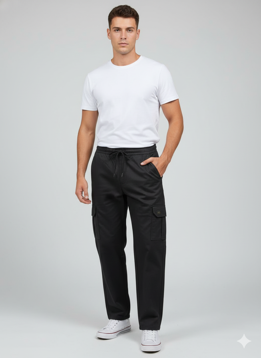 Premium Charcoal Grey Men’s Cargo Trouser| Luxury Leisurewear Style