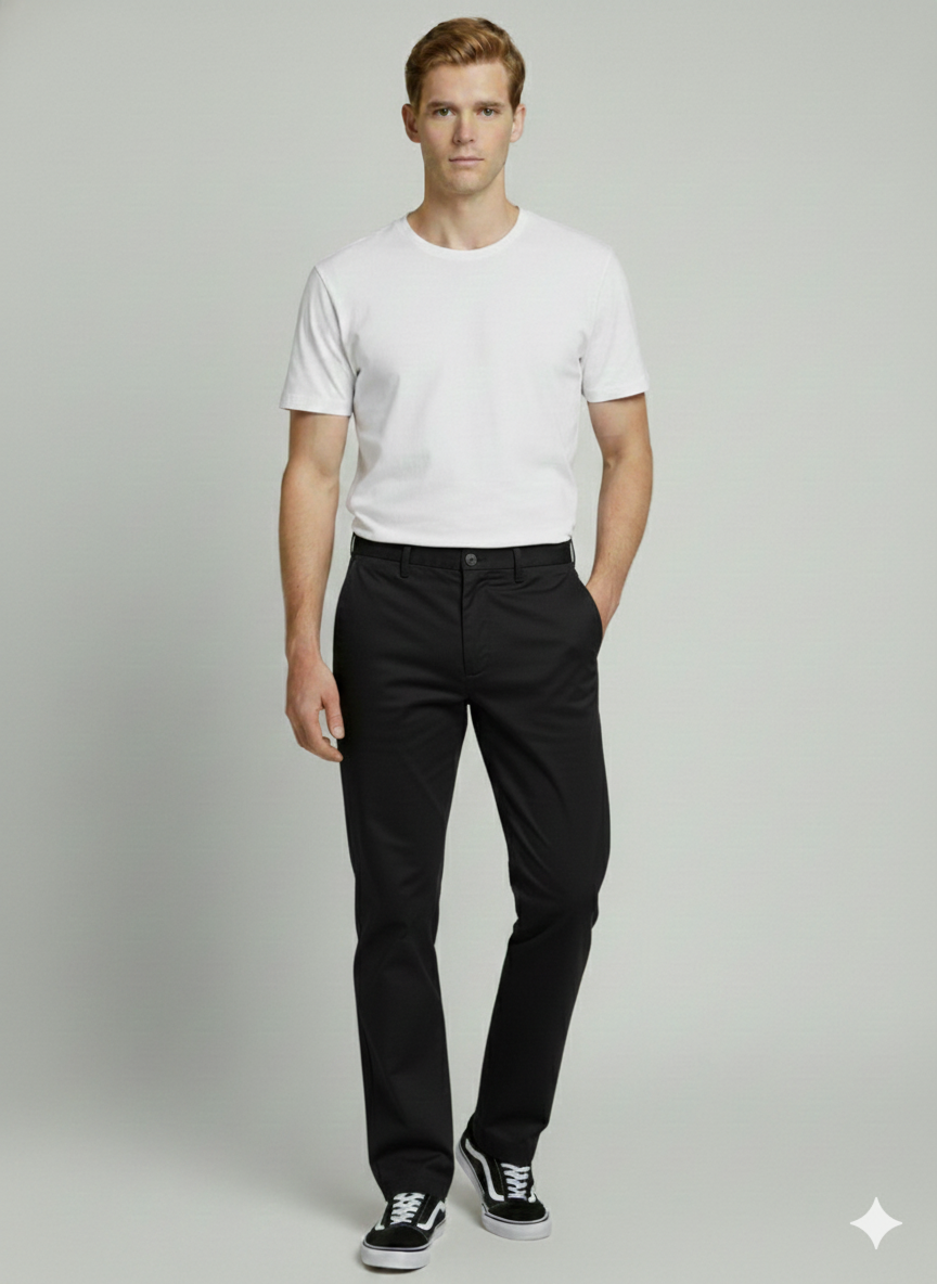 Premium 414 Black Cotton Pants for Men | Luxury Leisurewear Comfort