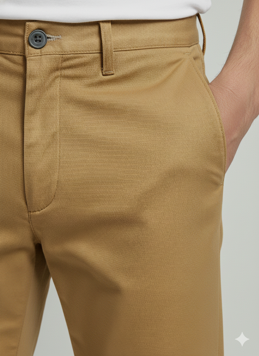 Premium Sensation Tan Cotton Pants – Men’s Luxury Leisurewear Chinos