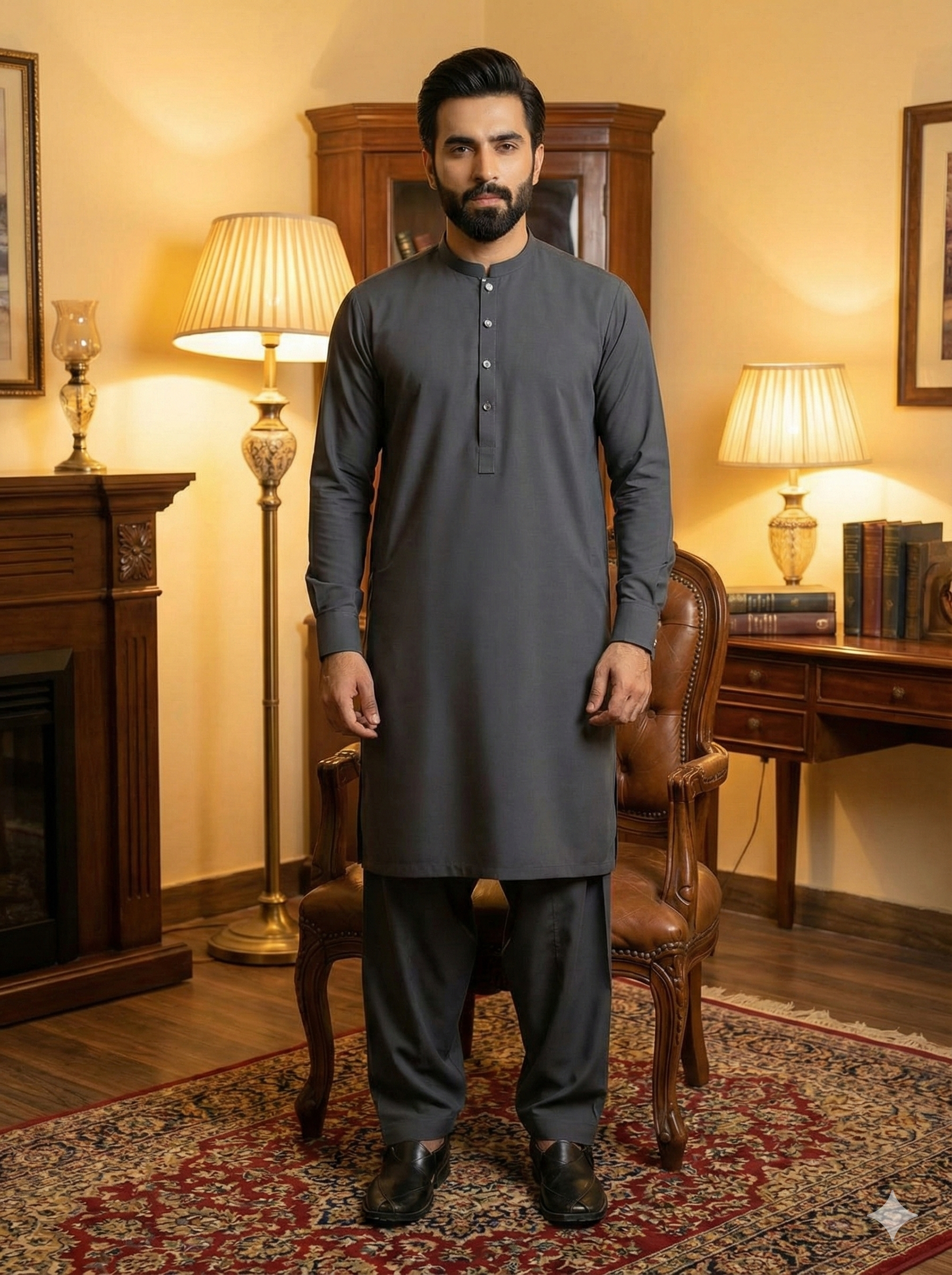 Exclusive Premium Grey Shalwar Kameez | Men’s Ethnic Wear | Premium Fabric & Tailored Fit(FM(BB))