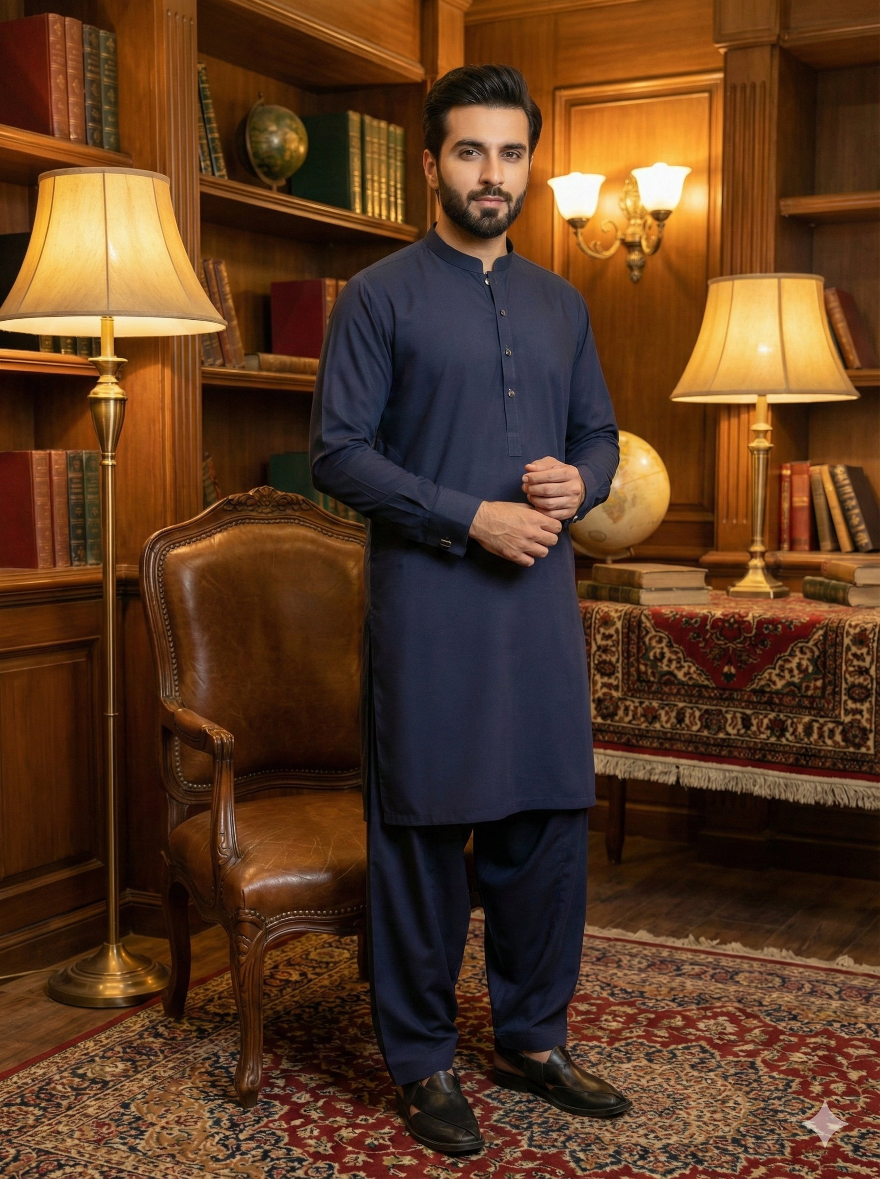 Exclusive Premium Navy Blue Men’s Shalwar Kameez(FM(BB)) – Elegant Ethnic Wear | Premium Fabric & Tailored Fit