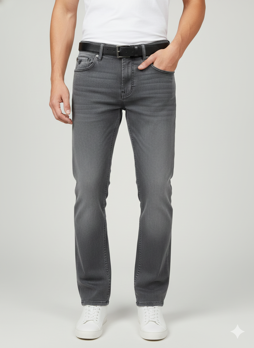 Premium Regular Fit 1806 Grey Jeans – Luxury Men's Leisurewear | Comfort & Style Redefined