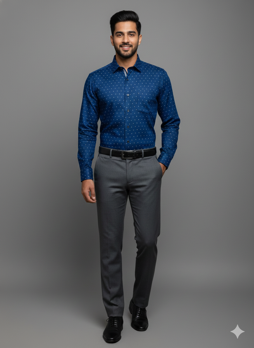 Premium President Printed Shirt PP05 Dark Blue | Men’s Shirt