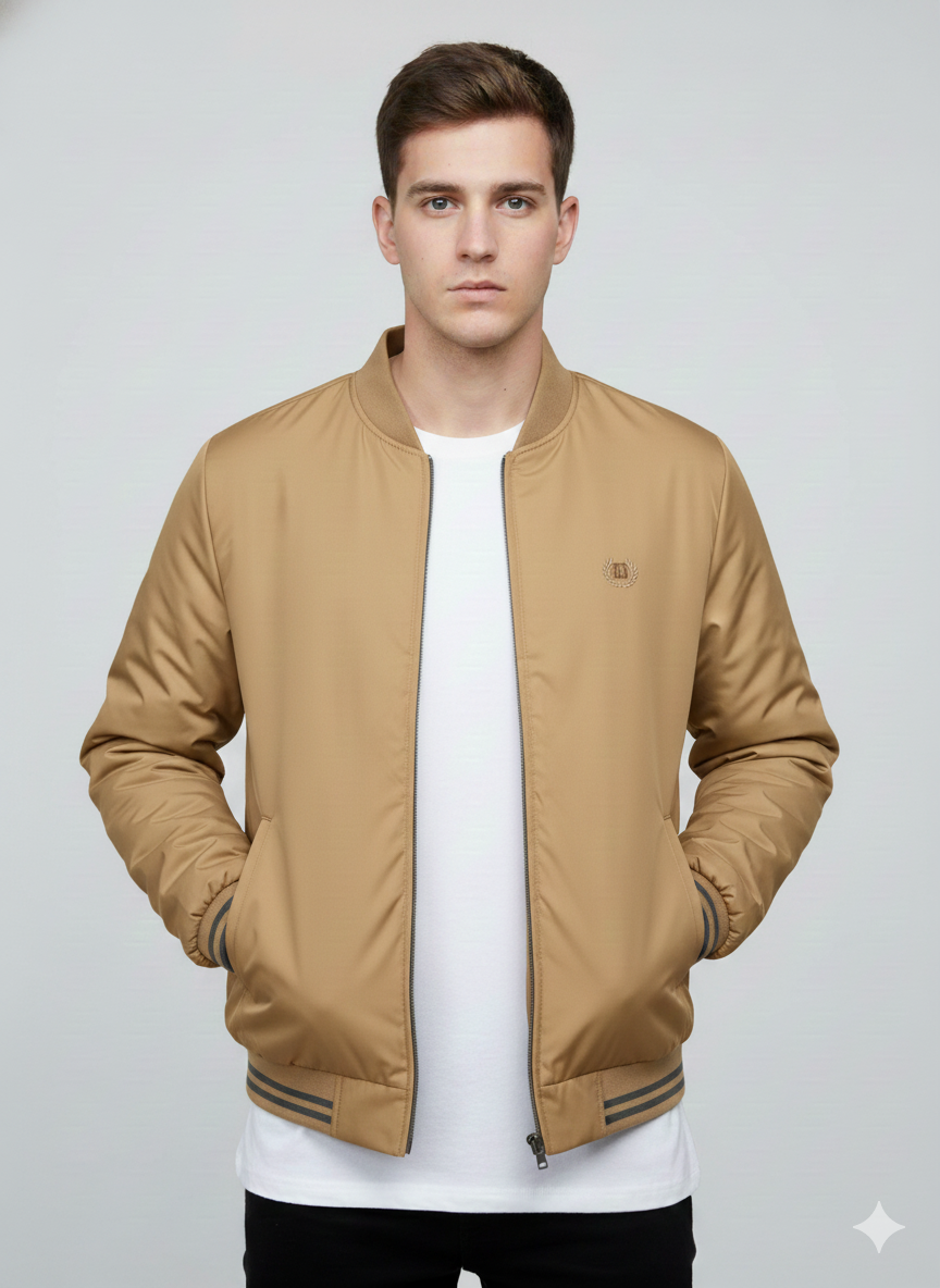 Premium 8802 Cream Double-Sided Men's Jacket – Luxury Leisurewear