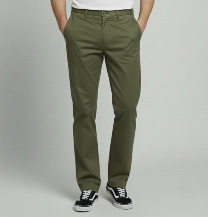 Premium 414 Olive Men’s Cotton Pants | Luxury Leisurewear Comfort
