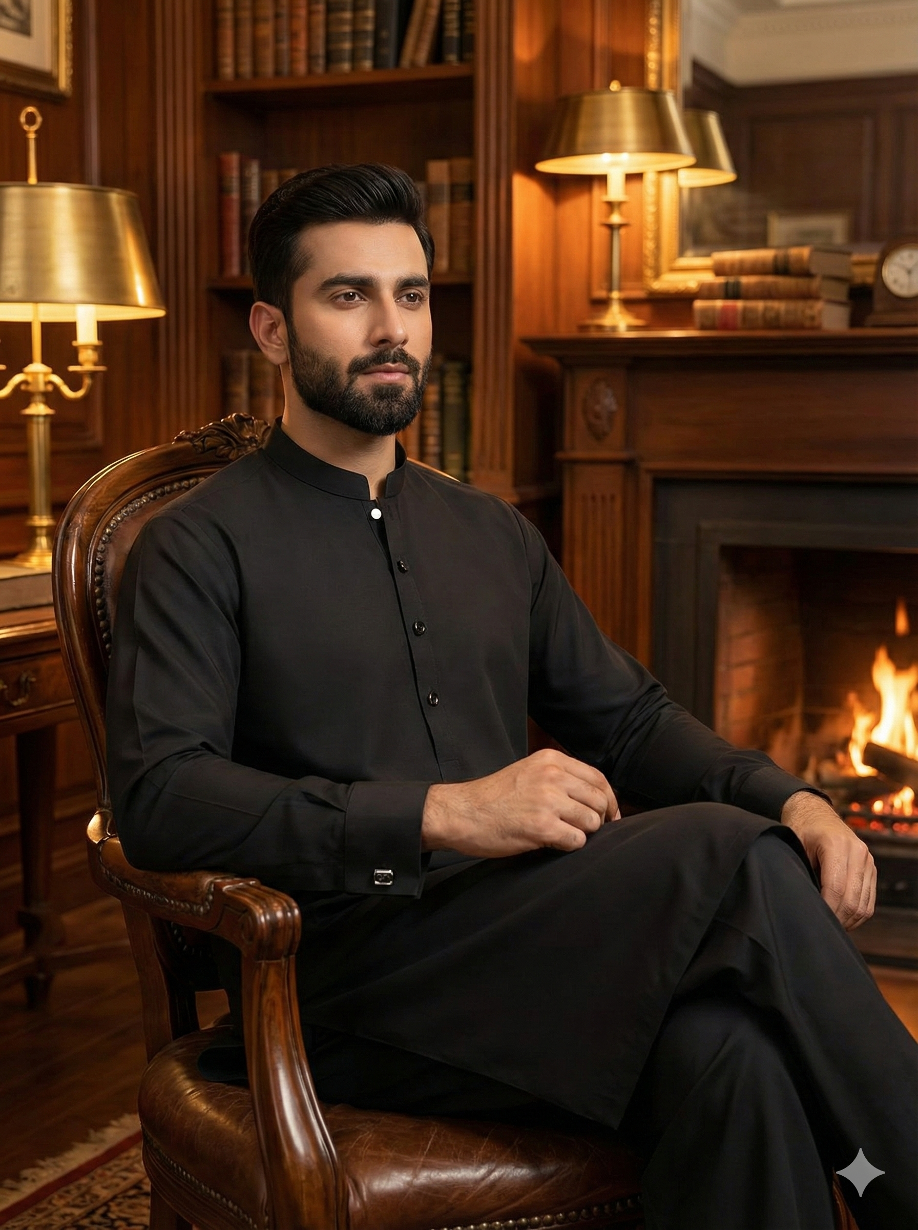 Exclusive Premium Black Men’s Shalwar Kameez | Elegant Ethnic Wear for Men(FM(BB))