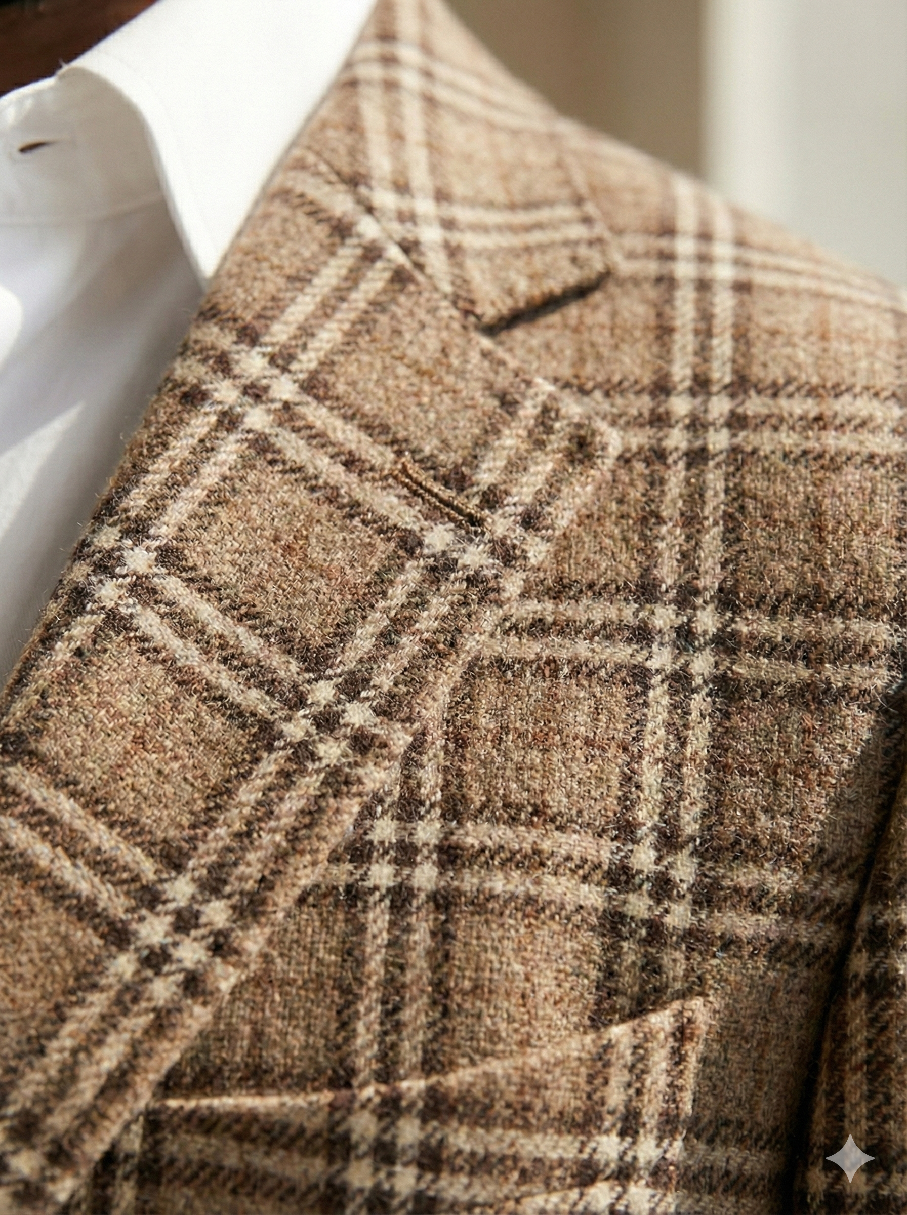 Light Brown Check Blazer for Men | Formal Check Blazer | Tailored Fit