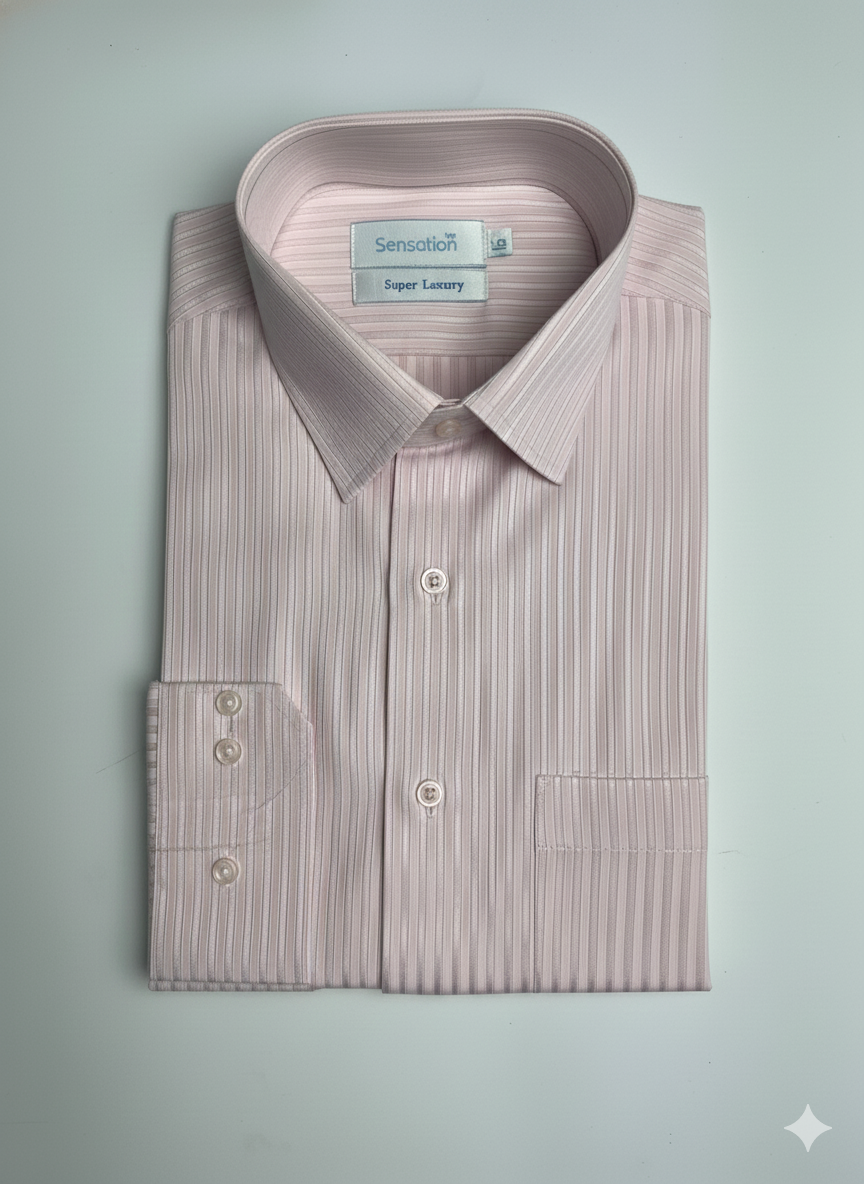 Luxury Pink & White Stripe Shirt for Men | Formal Dress Shirt