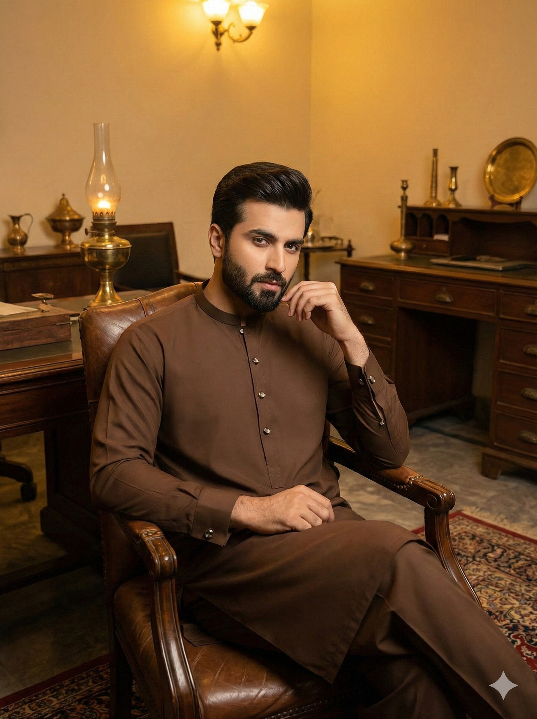 Exclusive Premium Dark Brown Shalwar Kameez for Men – Elegant Ethnic Wear(FM(BB))