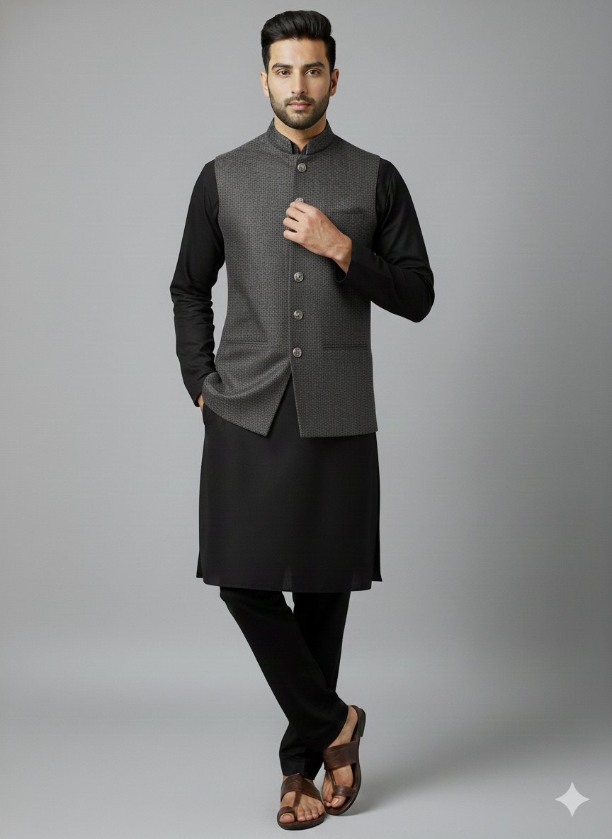 Exclusive Premium Light Grey Men’s Waistcoat | Ethnic Wear