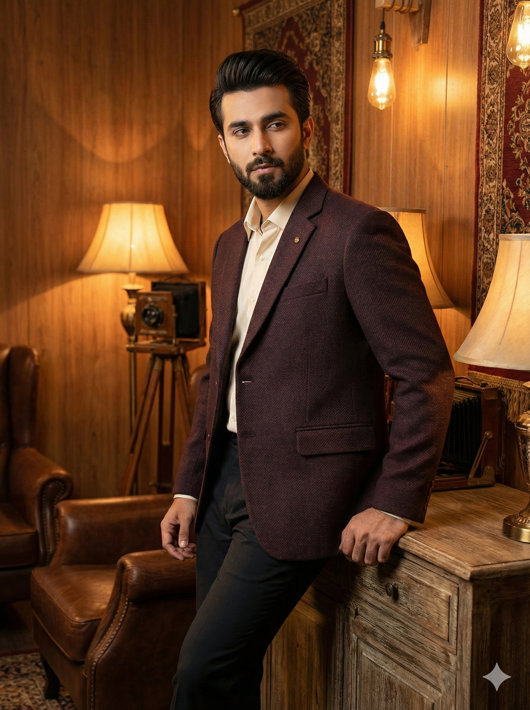 HB Maroon Blazer for Men | Formal Maroon Blazer | Tailored Premium Fit